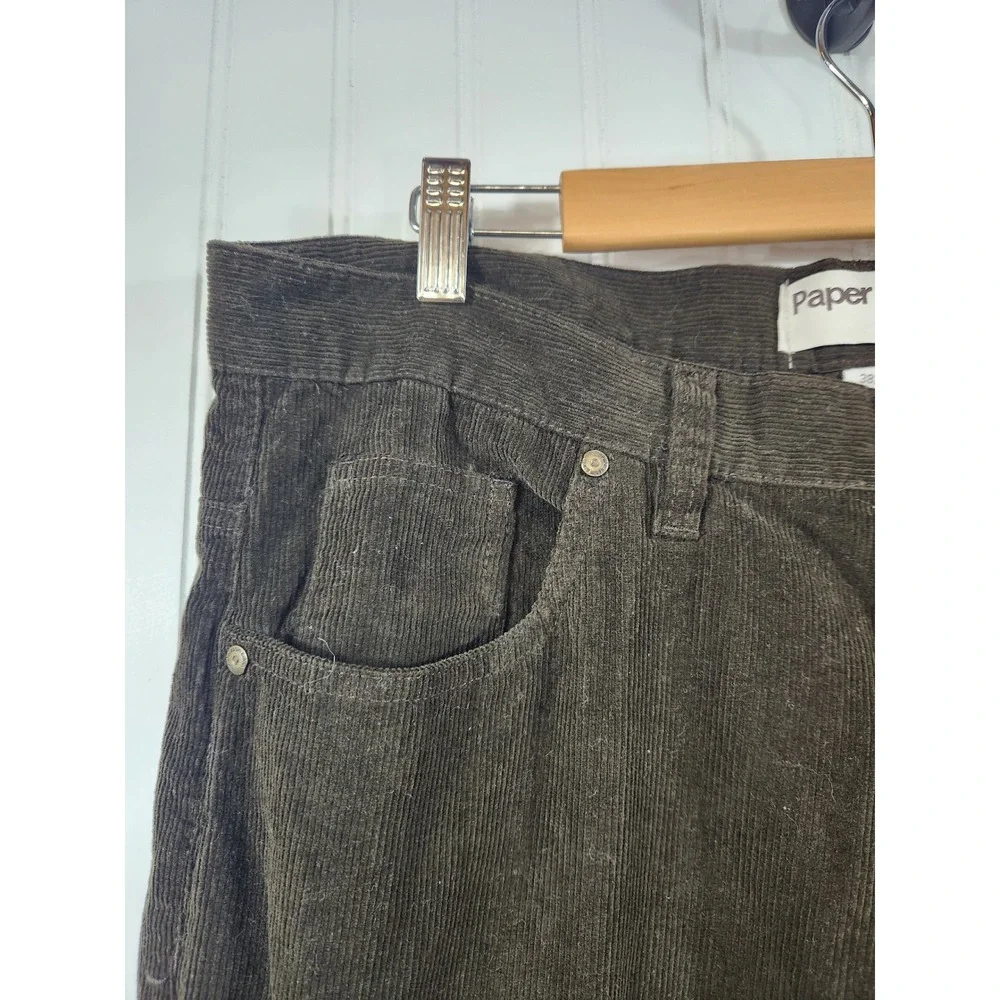 Paper Denim & Cloth Mens Brown Ribbed Corduroy Chino Pants Straight Leg‎ 38x32